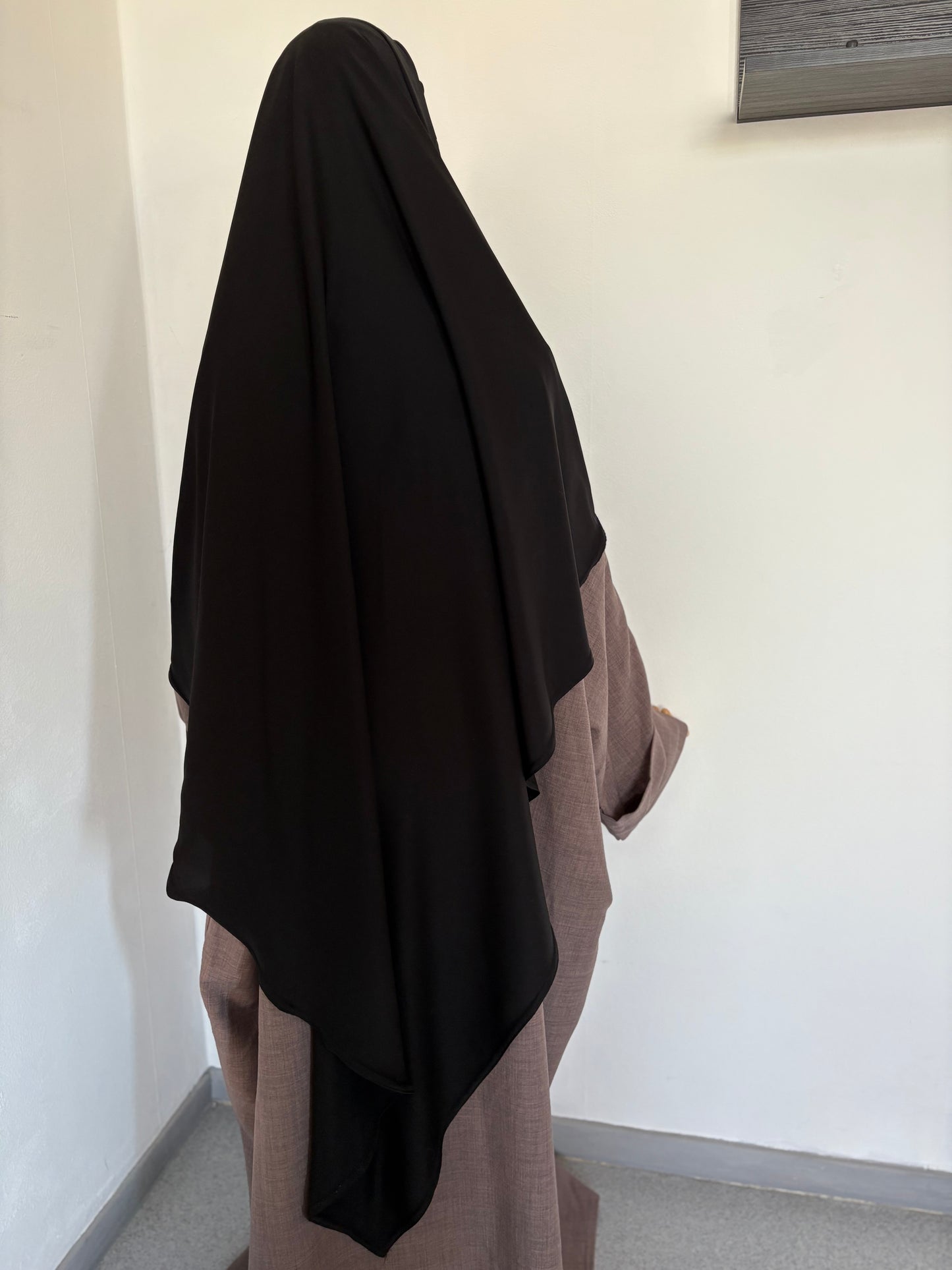 Maxi khimar soie de Médine noir