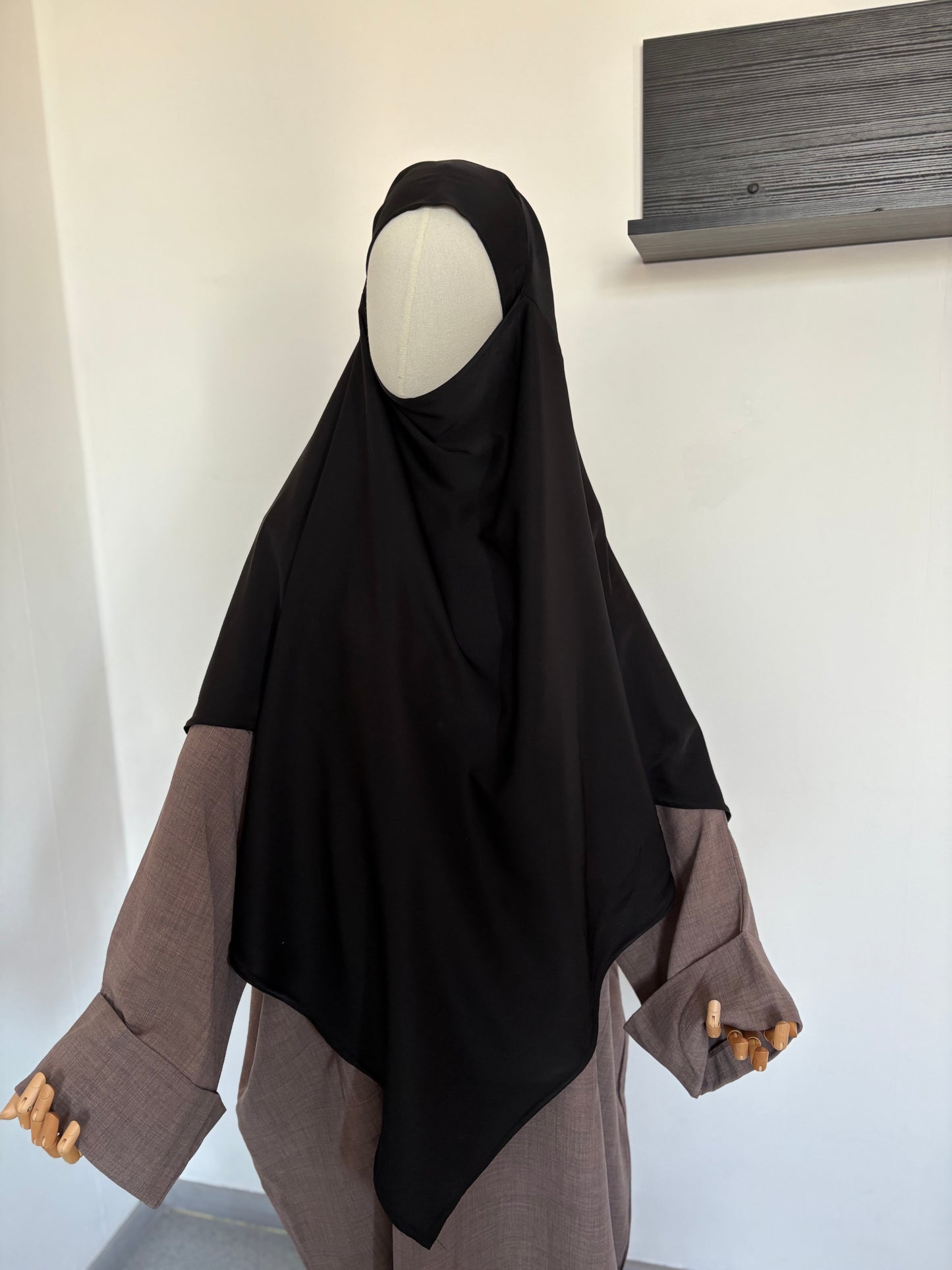 Maxi khimar soie de Médine noir
