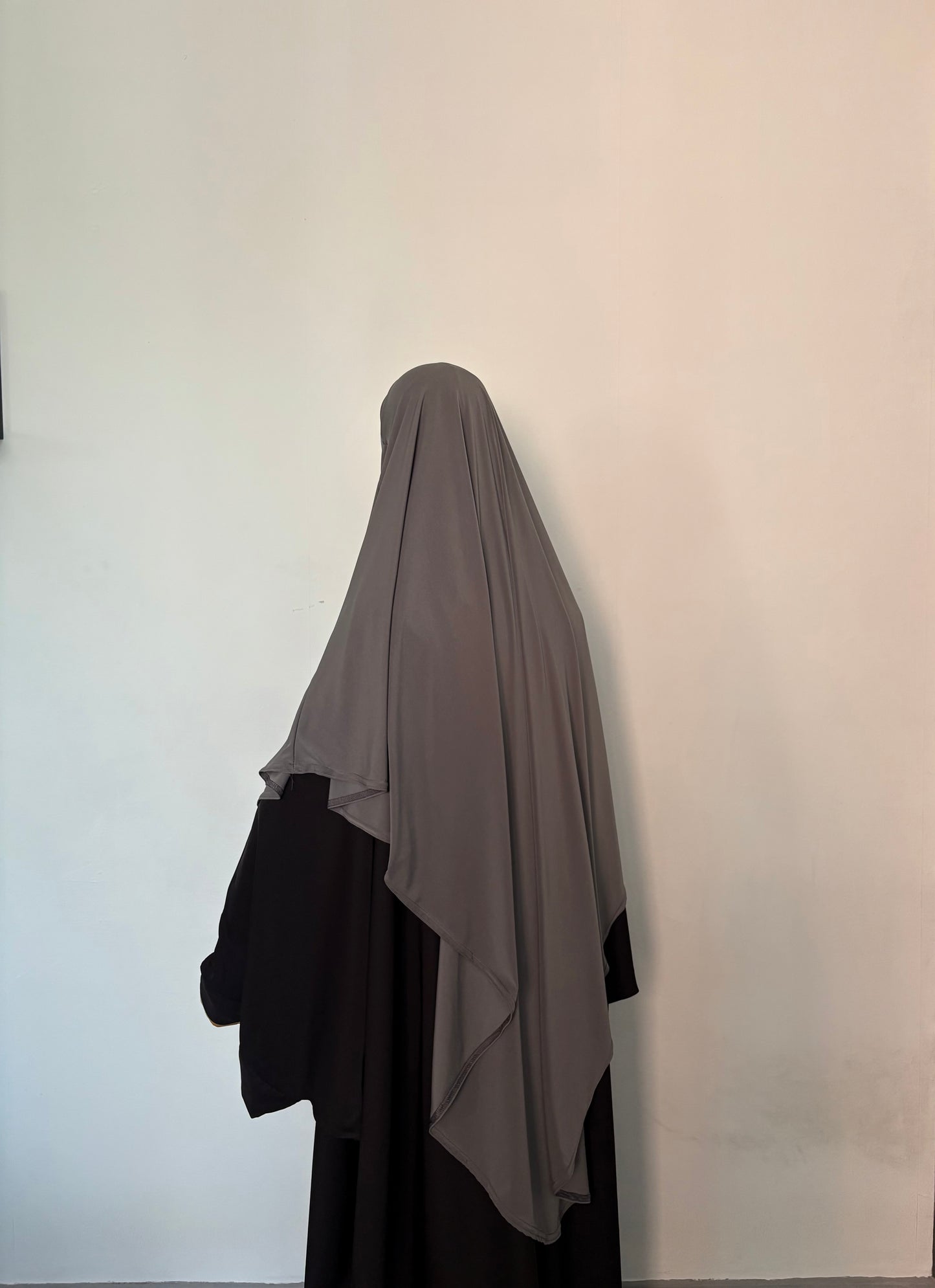 Maxi khimar jersey premium gris anthracite
