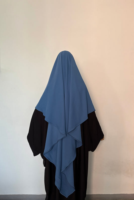 Maxi khimar soie de médine bleu