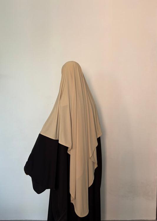 Maxi khimar jersey premium beige jaune