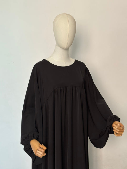 Abaya manches ballons noir