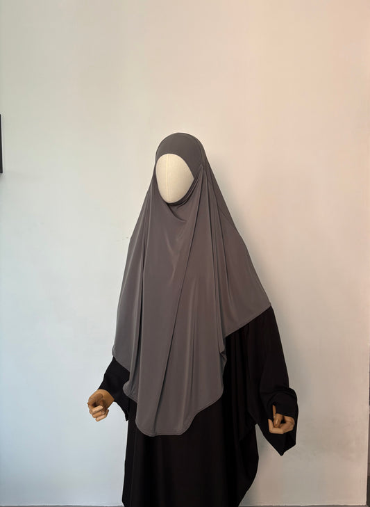 Maxi khimar jersey premium gris anthracite