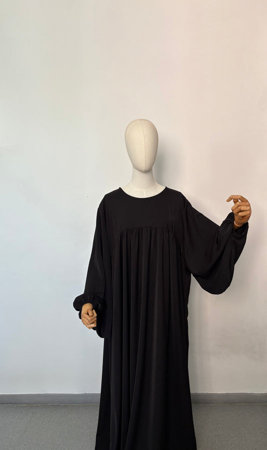 Abaya manches ballons noir